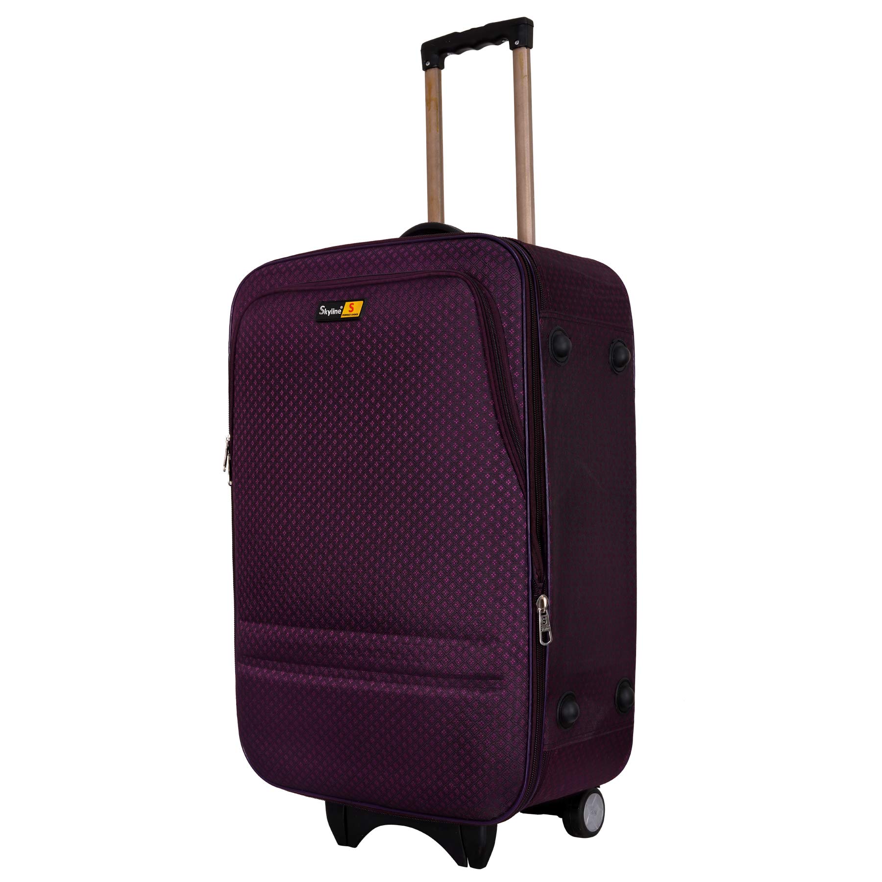skyline Expandable Polyester Cabin and Check-in Soft Case Trolley Bag with Number Lock and 2 Wheels-24Inch(Purple)-picture-22