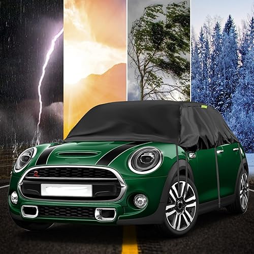 Miniatura 8 de Funda para automóvil compatible con Mini Cooper SHardtop 2000-2022 de 2 puertas, Oxford 300D resistente a la intemperie, funda para medio automóvil