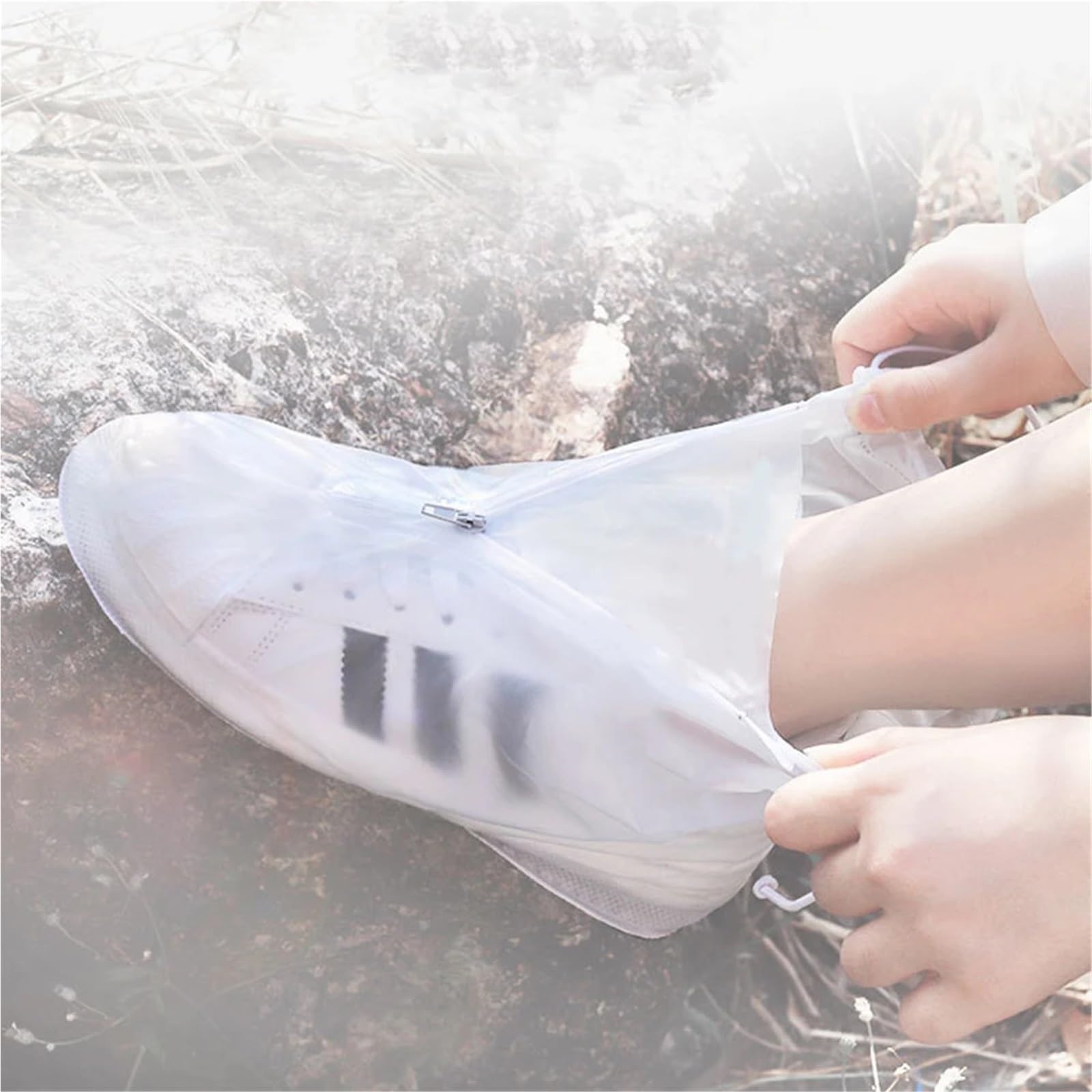 5 Pares de Fundas Impermeables for Zapatos, Antideslizantes, Ajustables, con cordón for Botas de Lluvia, for Hombres, Mujeres y niños. para Días de Lluvia y Nieve(L)
