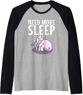 Need More Rest Funny Elephant Lover Sleeping Elephant Raglan Baseball Tee