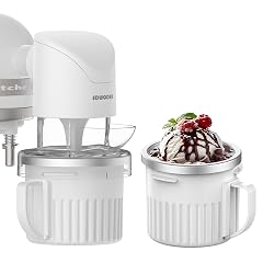 TWO BOWLS Ice Cream Maker Attachment for All KitchenAid Stand Mixer Makes Homemade Ice Cream Gelato Sorbet Frozen