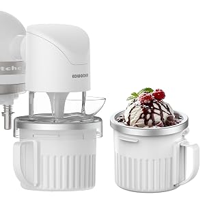 TWO BOWLS Ice Cream Maker Attachment for All KitchenAid Stand Mixer Makes Homemade Ice Cream Gelato Sorbet Frozen