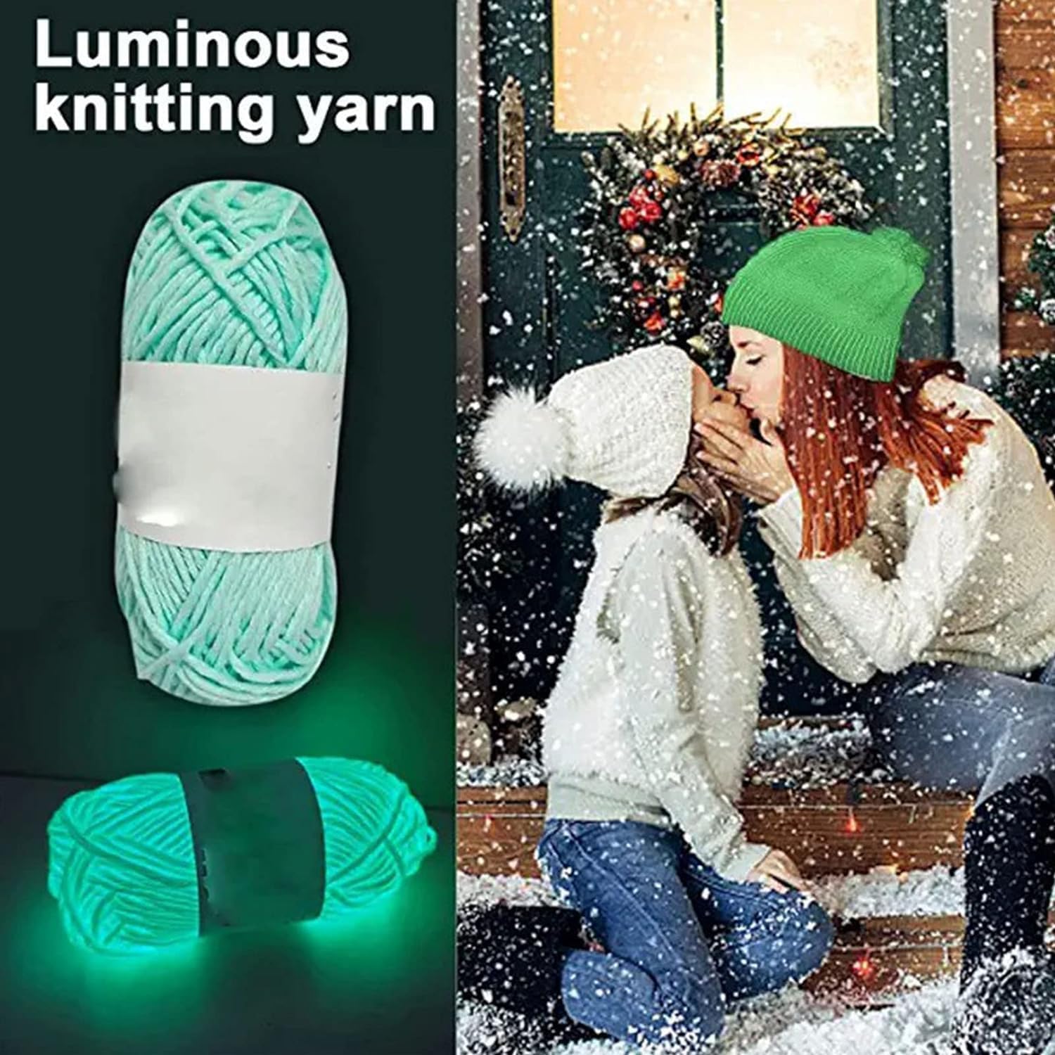 5 Rolls Glow in The Dark Yarn for Crochet, 2025 Glow Yarn for DIY Holiday Gifts, Scarves, Shawls, Sweaters, Hats (5Rolls White)