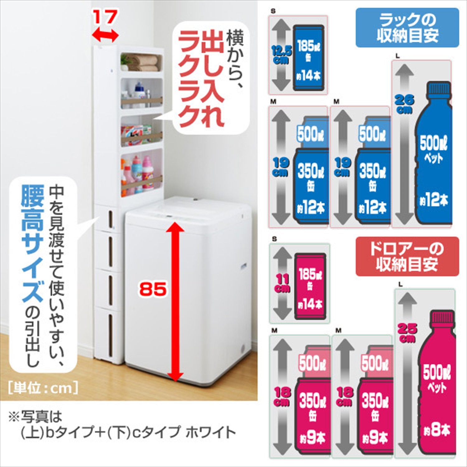 Amazon.co.jp: サンカ 隙間収納 完成品 ストランティ 2個組 幅