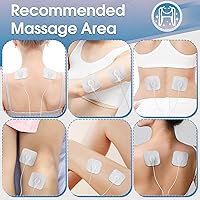 Vista 6 de TENS - Almohadillas de repuesto para unidad, 20 almohadillas de electrodo a presión de 0.138 in, reutilización de electrodos autoadhesivos más de 30