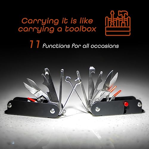 Miniatura 6 de Pro Tools - Multiherramienta 11 en 1 para equipo de supervivencia, agarrador de tarjetas de crédito para uñas largas, herramientas EDC, herramienta