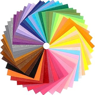 50 Pcs Polyester Felt Sheet(15 x 15 cm),Pieces of DIY Fabric Crafts Sewing Patches, Colorful Soft Felt Fabric, DIY Production of FELTCrafts