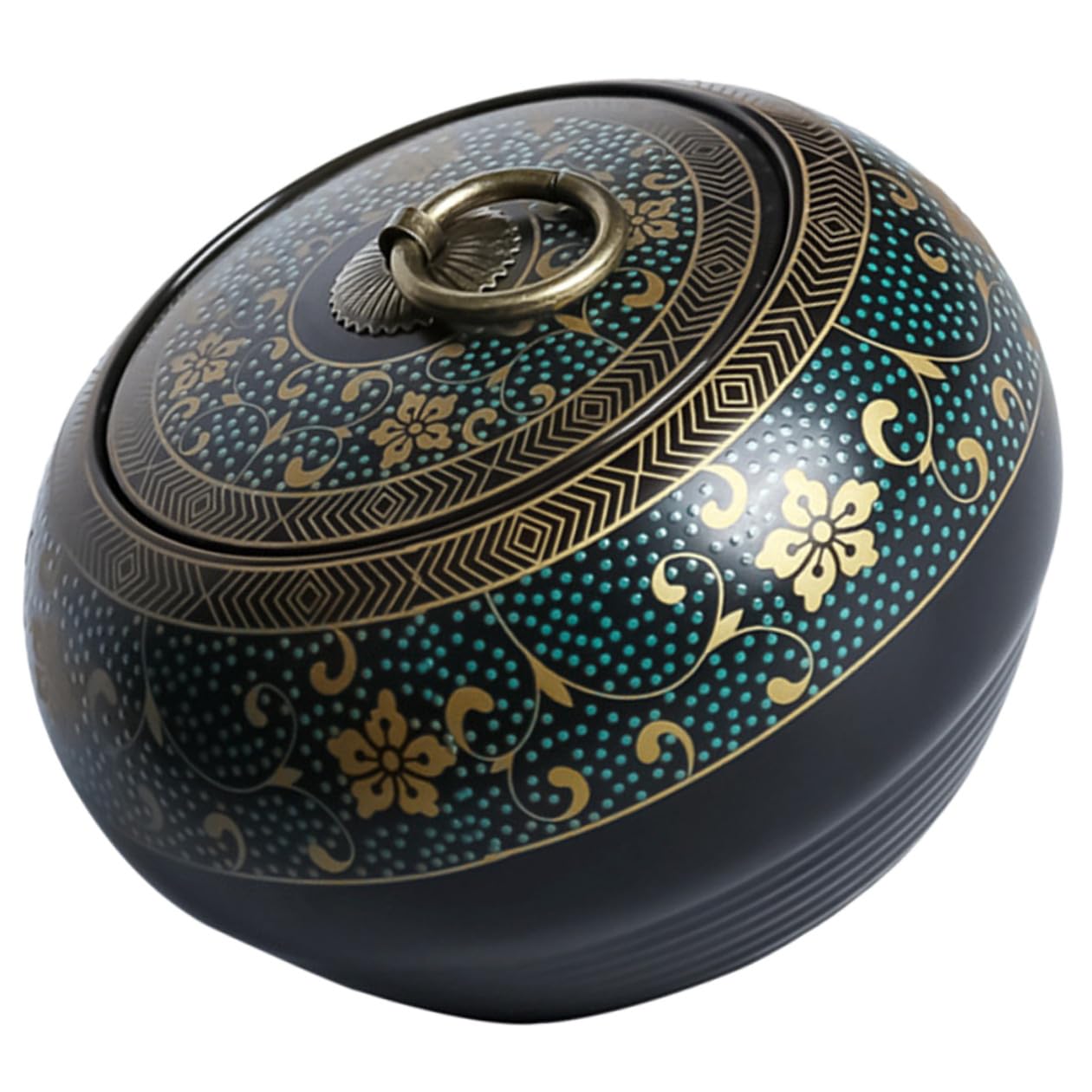 Barattolo Piccoli Ceramica per Nero Ermetico Coperchio Tè in Decorazione Contenitore Portatile Conservazione di Oggetti Riso da Tavolo la Casa