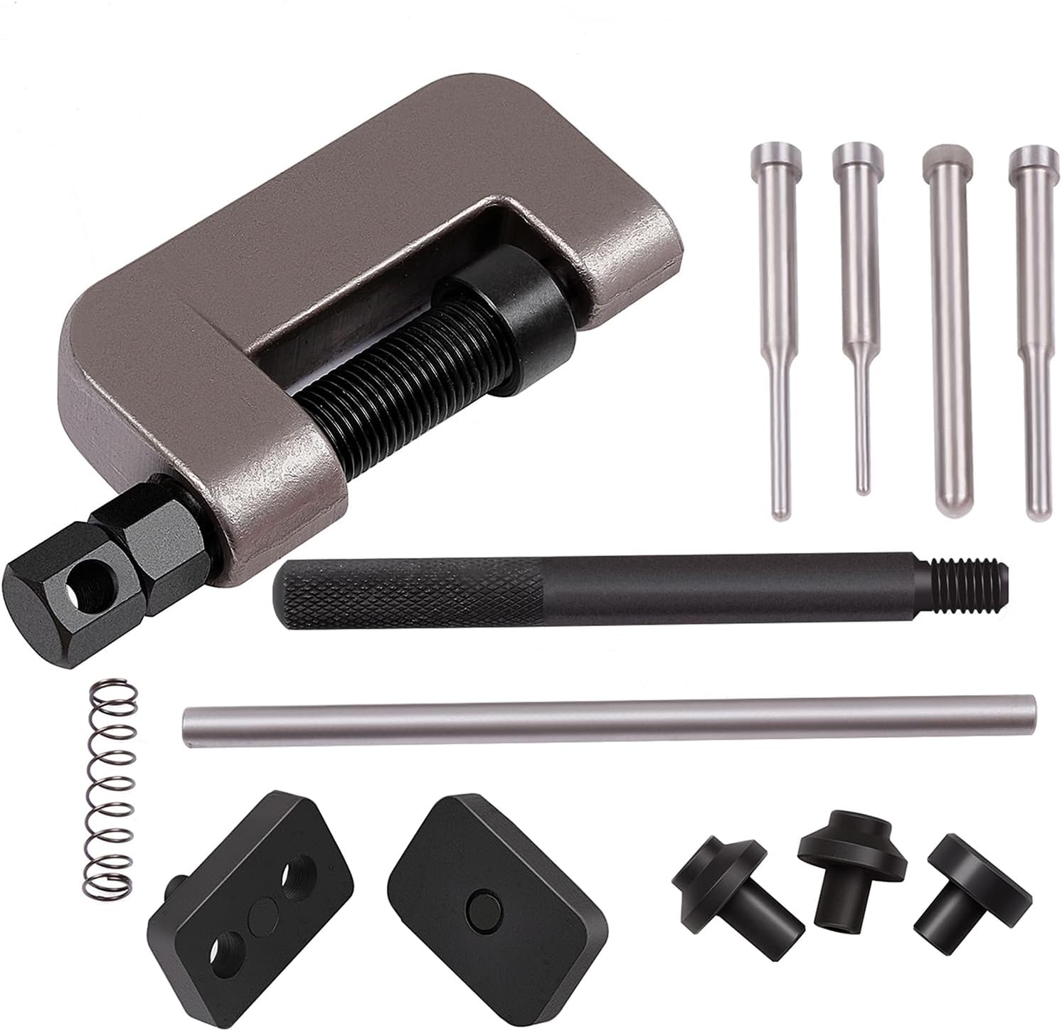 SCITOO 13 pcs Motorcycle Chain Breaker Set,Chain Removal Tool Chain Cutter and Riveter Kit for Cam and 35 to 630 Chains
