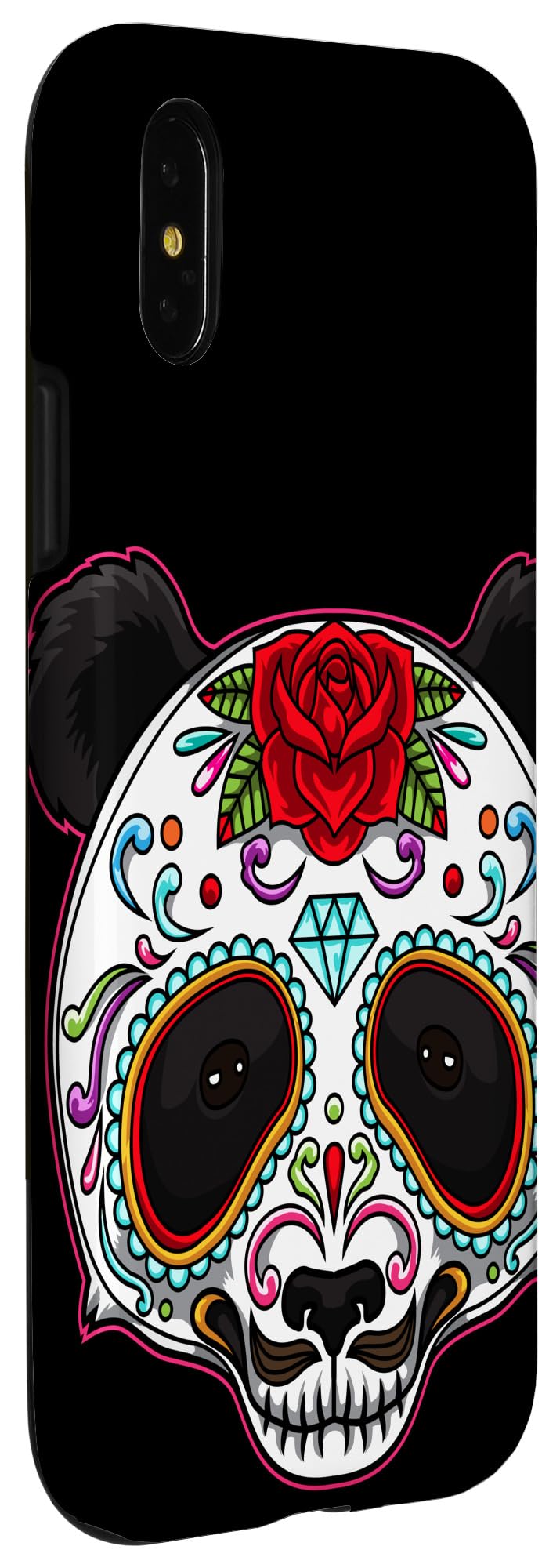 iPhone X/XS Panda Sugar Skull Funny Day Of The Dead Case - Image 3