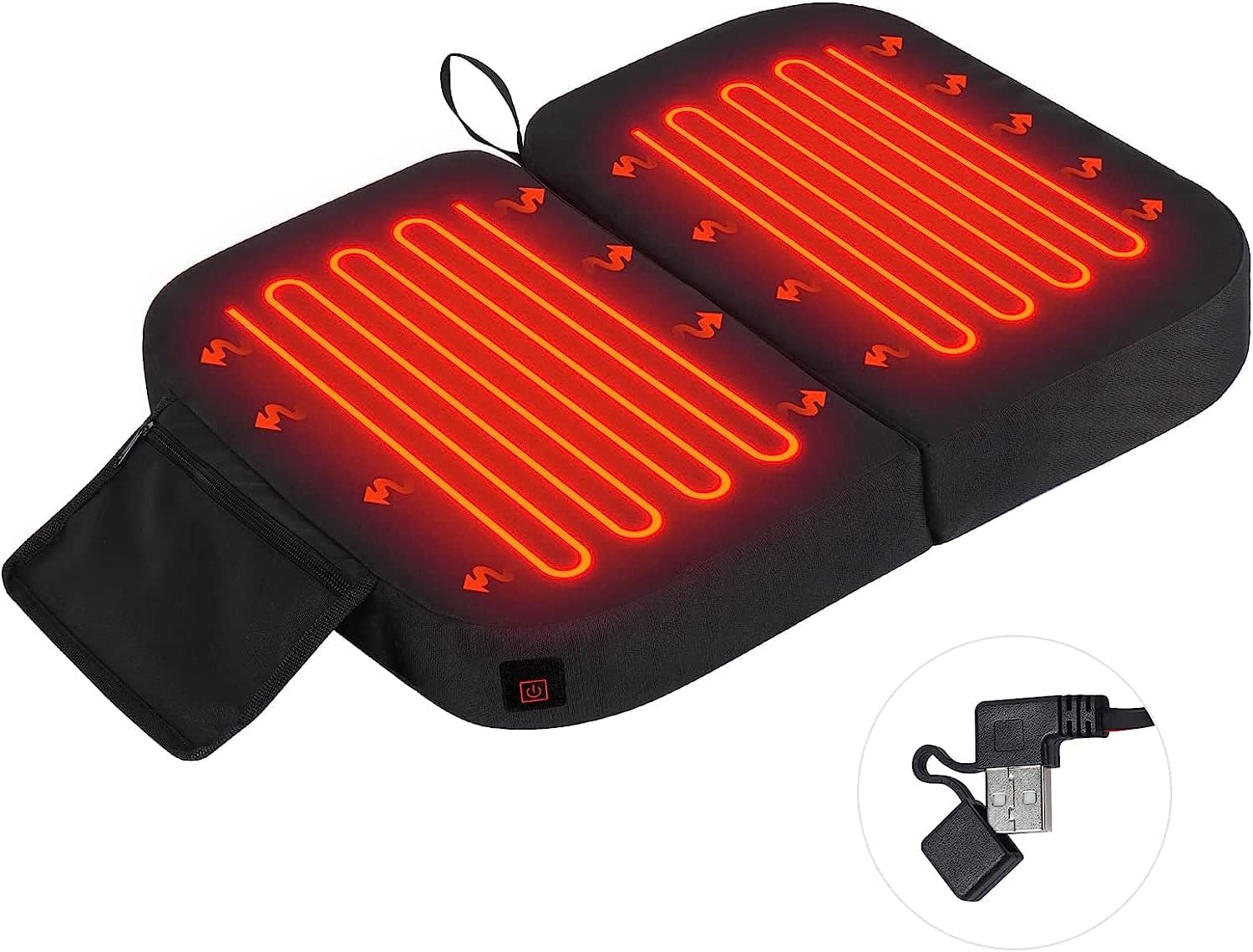 Junbig Extra Wide Heated Seat Cushion, Foldable Heated