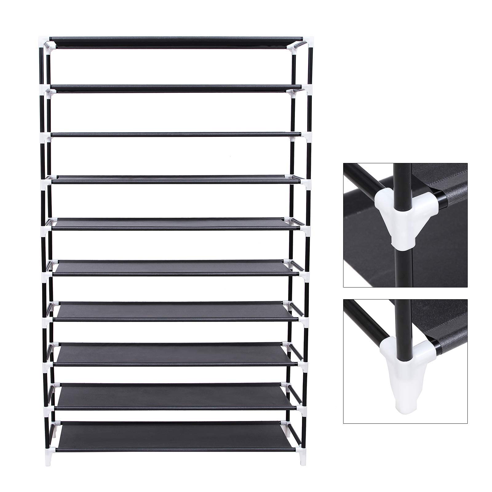 SONGMICS Scarpiera a 10 Livelli, Scaffale con Copertura