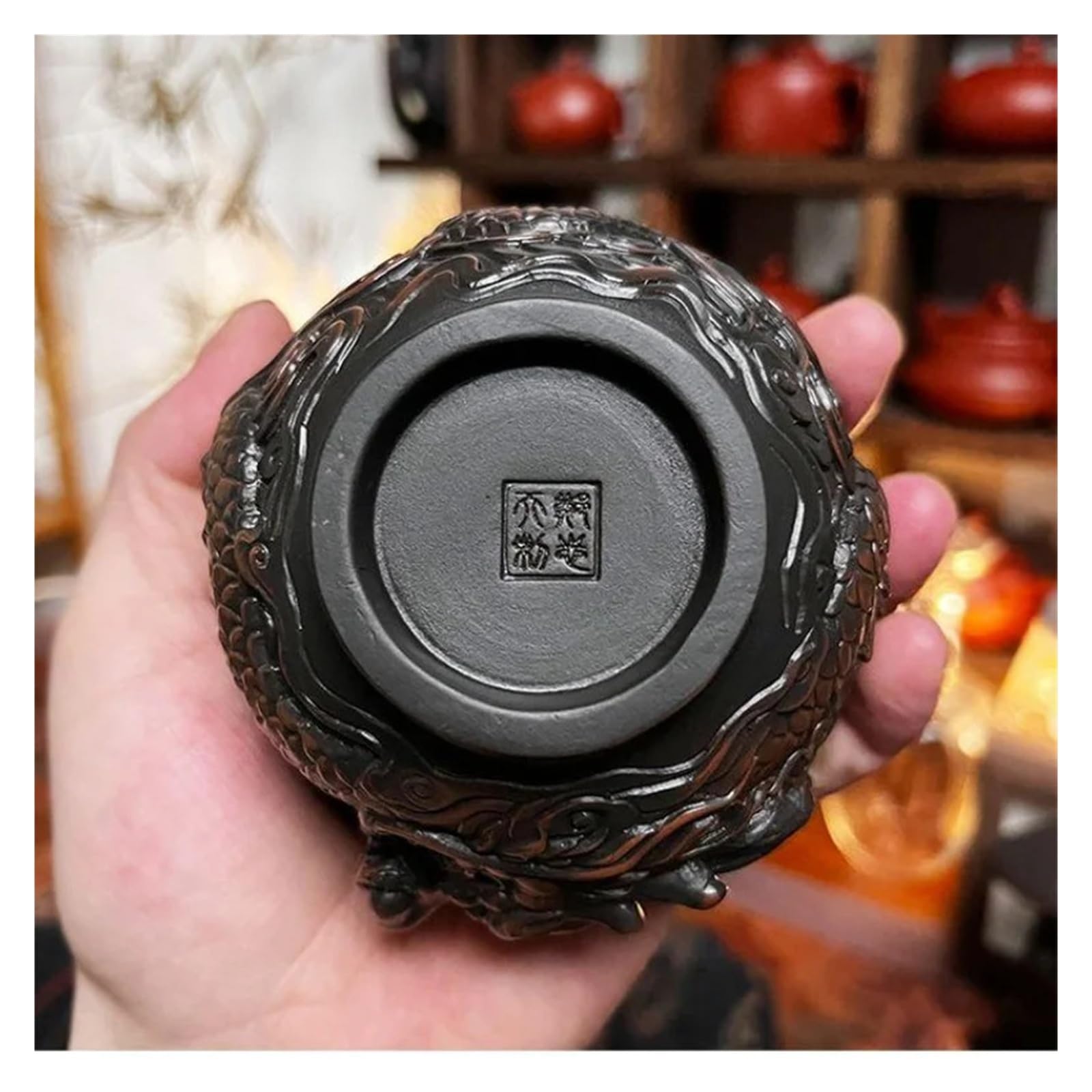Jianshui Purple Pottery Gaiwan 200 ml handgefertigt | Teezeremonie, Kung-Fu-Set, 200 ml, handgefertigt, graviert, lila Keramik