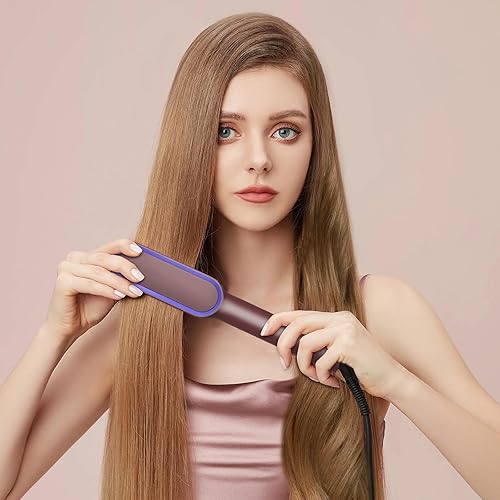 Miniatura 8 de Cepillo alisador de pelo, peine de plancha para alisar el cabello plano, calentamiento rápido de 20 segundos y 5 ajustes de temperatura y