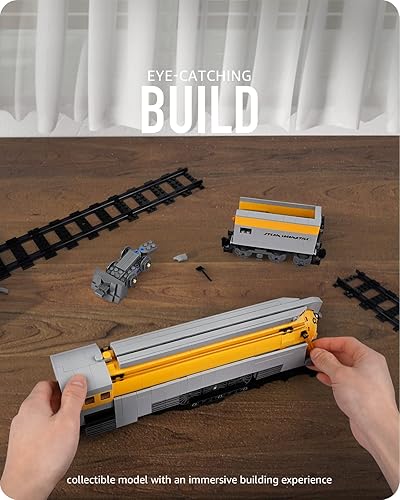 Miniatura 4 de Nifeliz Tren de vapor CO490 icónico juego de construcción de locomotora con pista juguete de modelo de ferrocarril coleccionable para regalar a