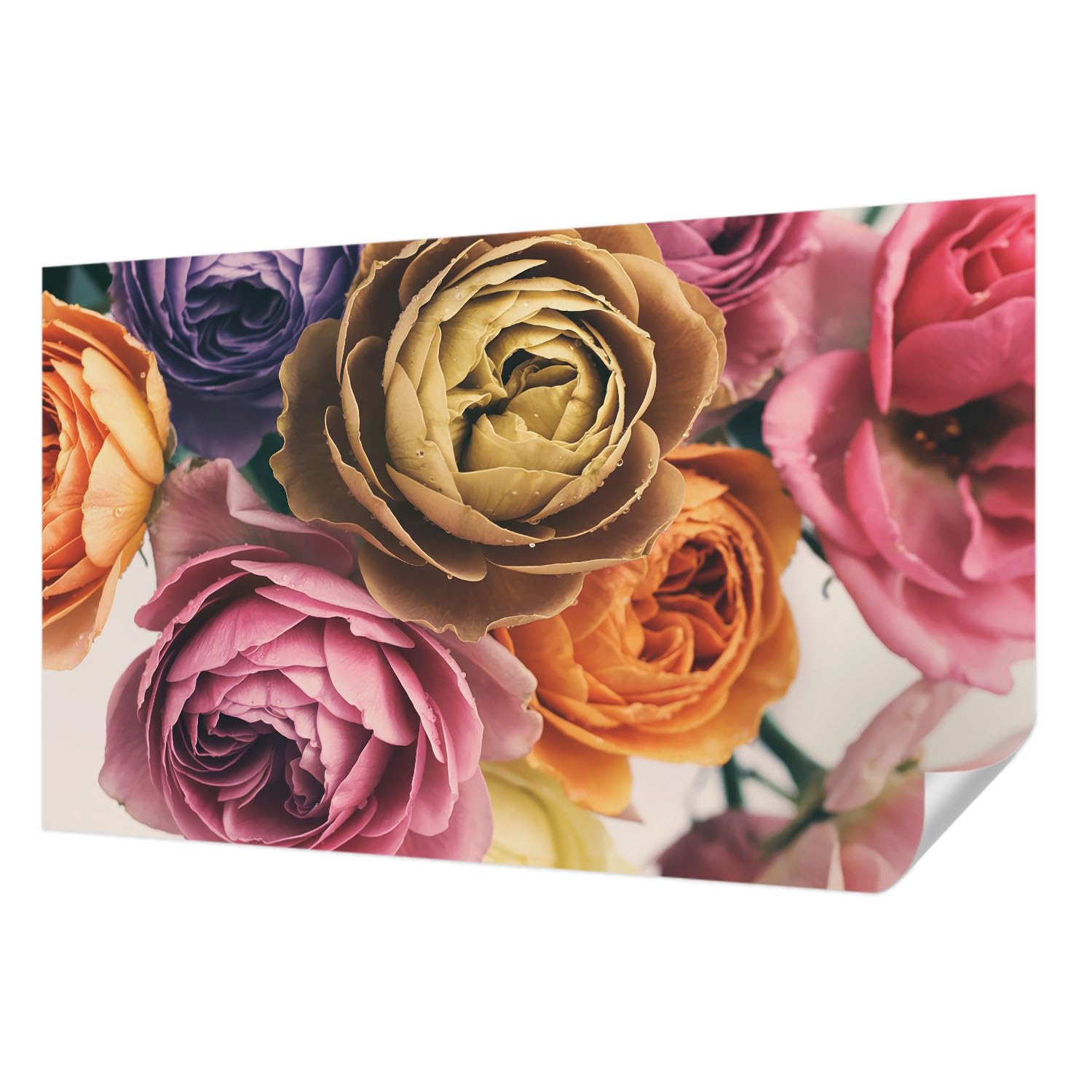 Papier peint panoramique roses colorées Tulup 416x254 cm pour salon