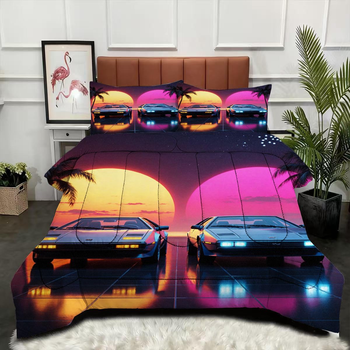 Couette 200x200 Voiture de Sport 3D pour transformer une chambre d'ado fan de déco mécanique