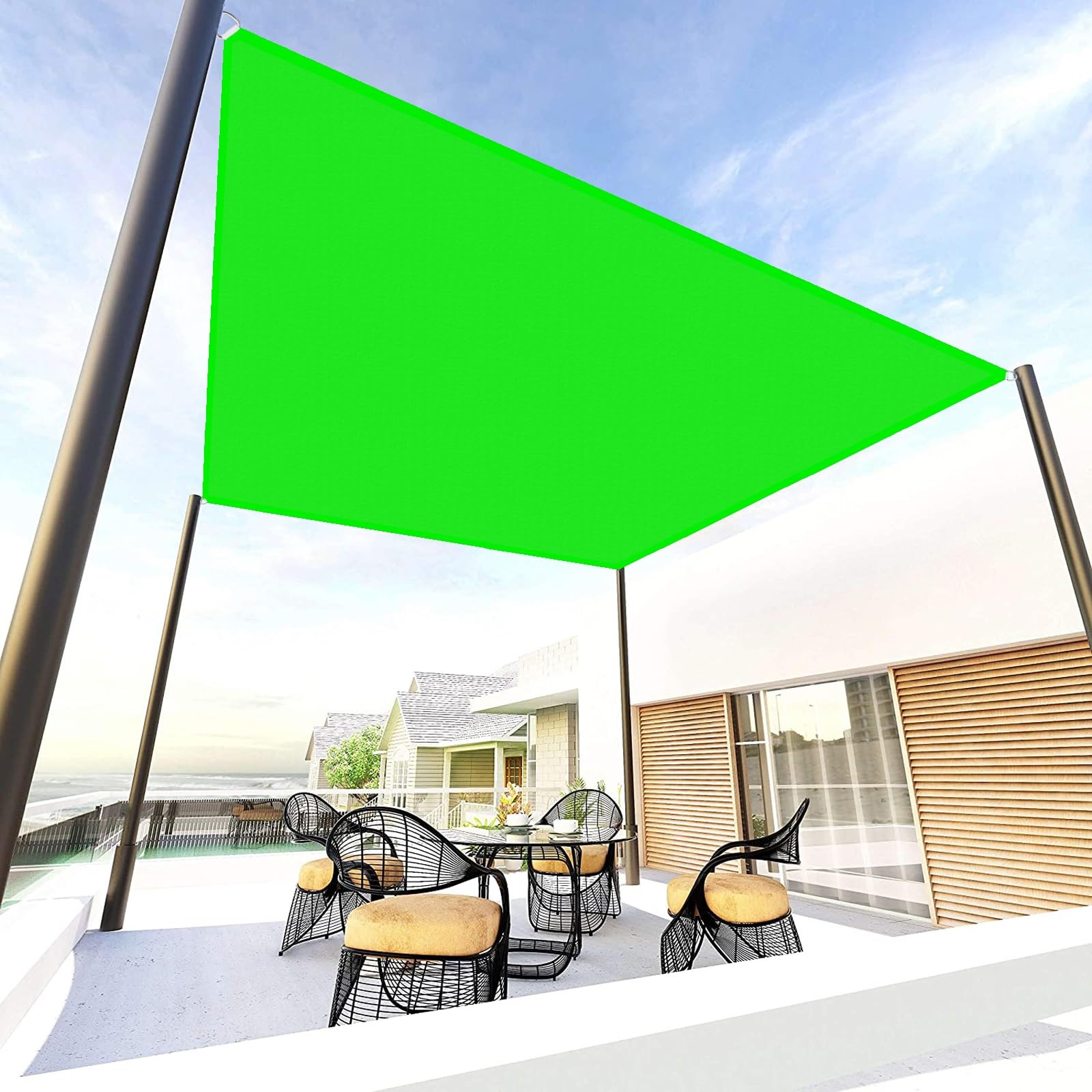 Voile d'ombrage carré 1.5x5m en toile imperméable verte