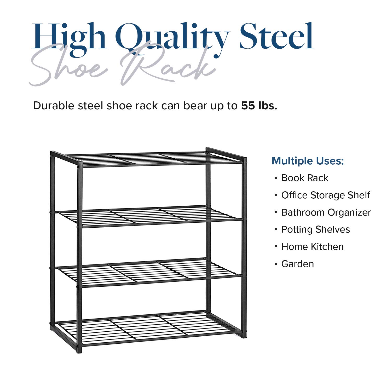 Simple Trending 4Tier Stackable Shoe Rack, Expandable & Adjustable