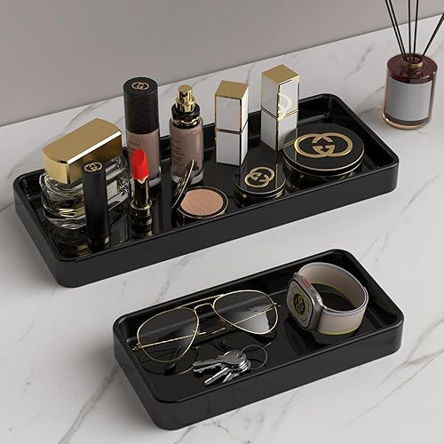 Miniatura 3 de Paquete de 2 bandejas de encimera y tocador de 12 pulgadas, bandeja de cocina para botellas de jabón, bandeja rectangular de tocador para baño,