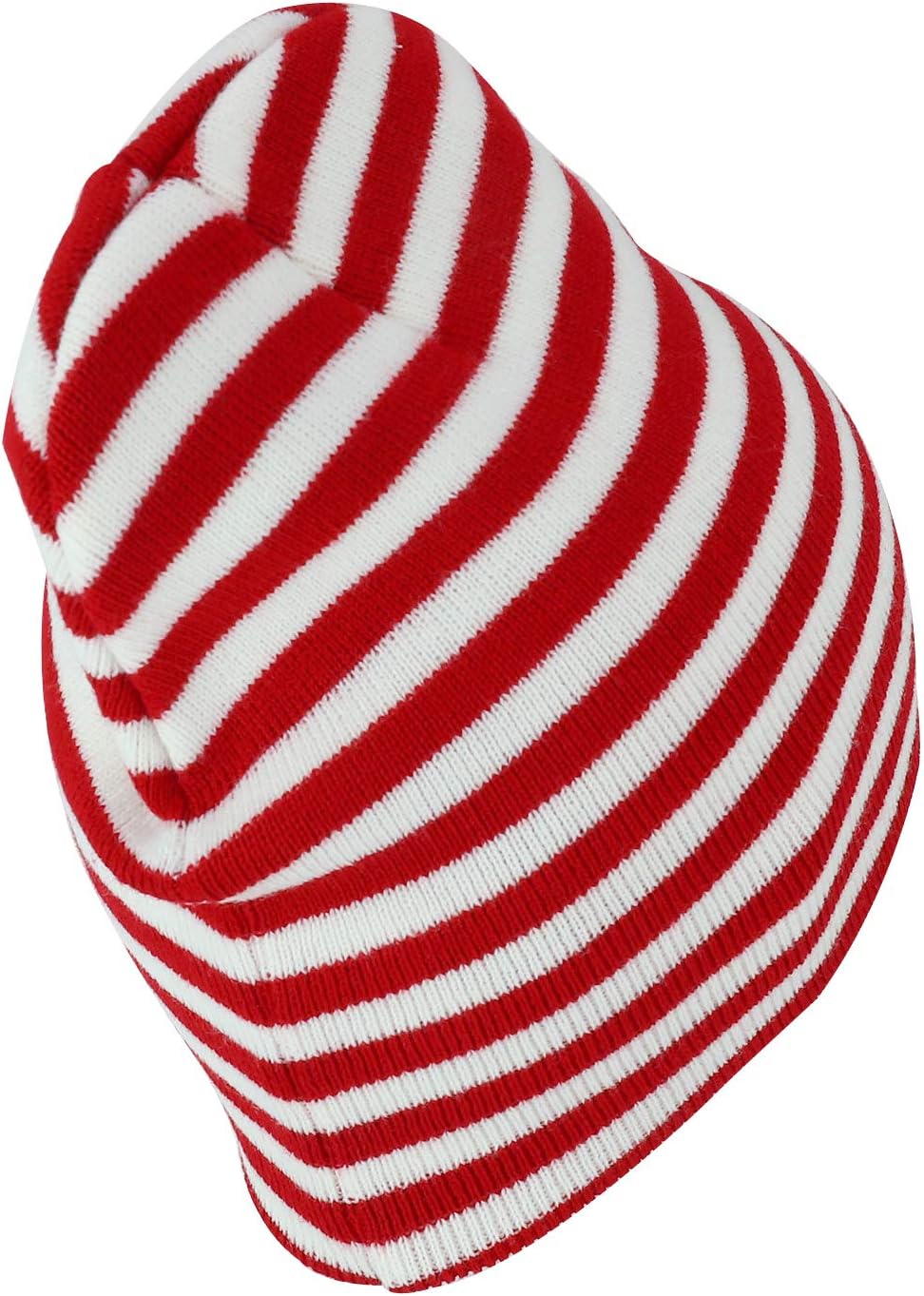 Armycrew Red White Stripe Short Skull Beanie - Image 3