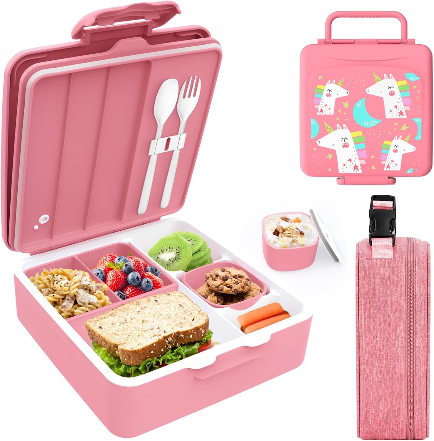 Lunch Box for Kids, Leak-Proof Kids Bento Box, 6 Compartments Lunch