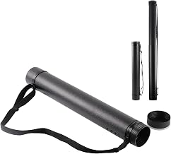 DEWEL A0 Transport Tubes, Poster Tube, 63-107 cm, Tube Drawing Transport Suitable for Photos, Posters and Flipbooks, Adjustable Length and Handle, Made of Plastic (Black)