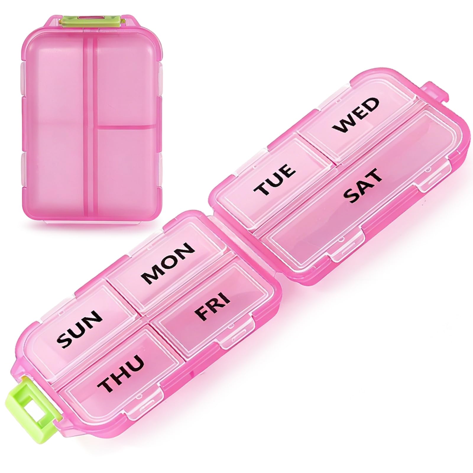 Photo 1 of MEACOLIA 7 Day Pill Organizer, Clear Pink