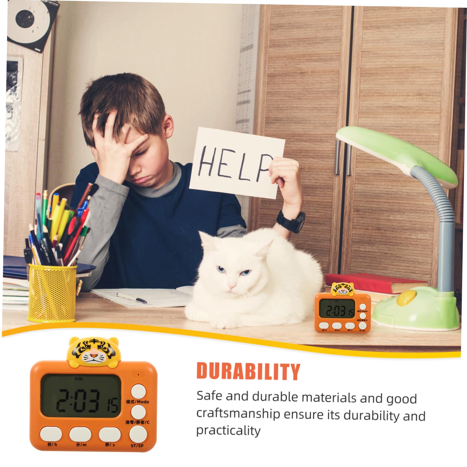 Alipis 4 Pièces Réveil minuteur Portable ecrans Support minuterie de Travail minuterie de Cuisine pour Enfants magnétique numérique Mignonne Rappel étudiant Plastique