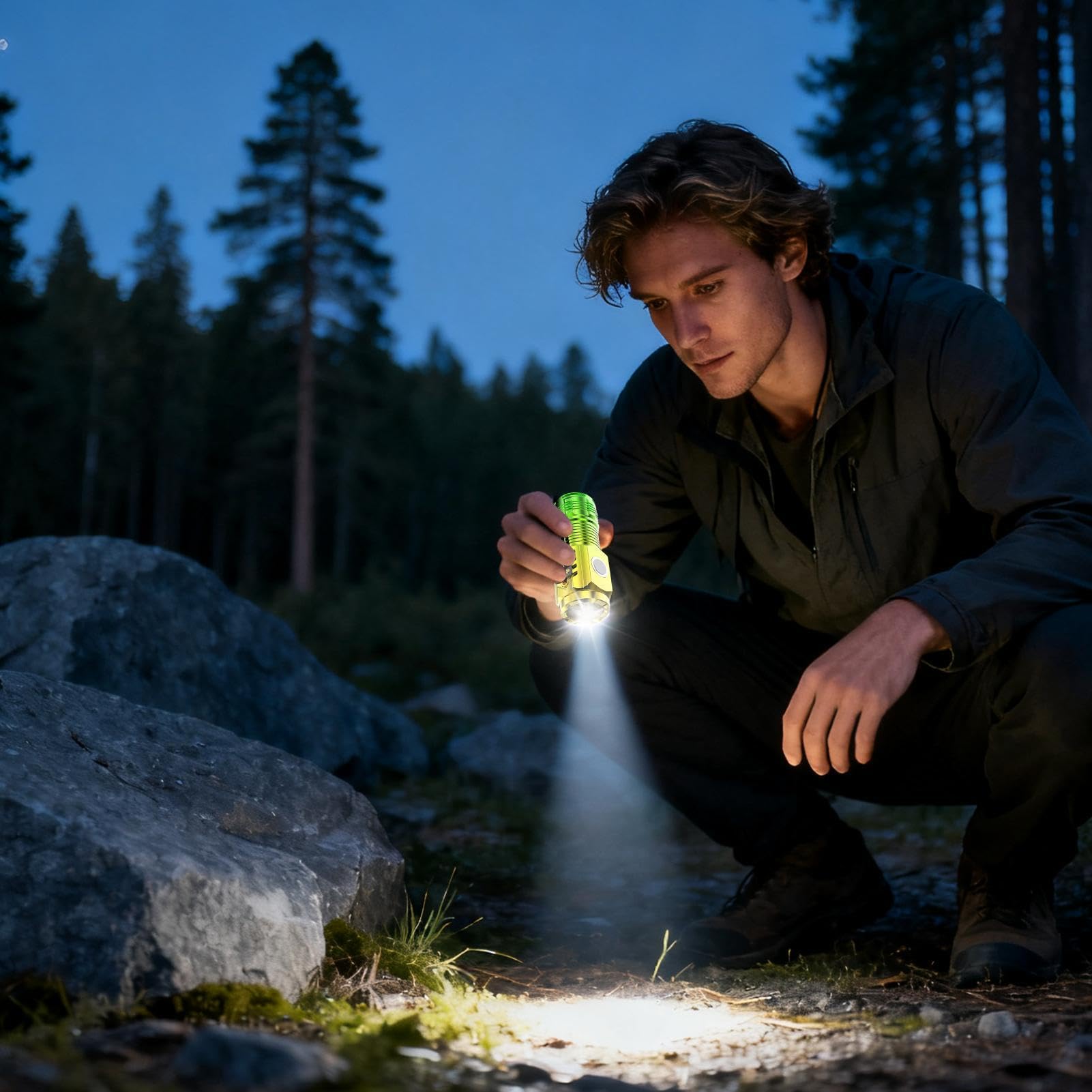 Mini Lampe Torche LED Rechargeable – 900 Lumens, 100m De Portée, Triple Mode, Alliage Alu, Pour Camping Ou Rando