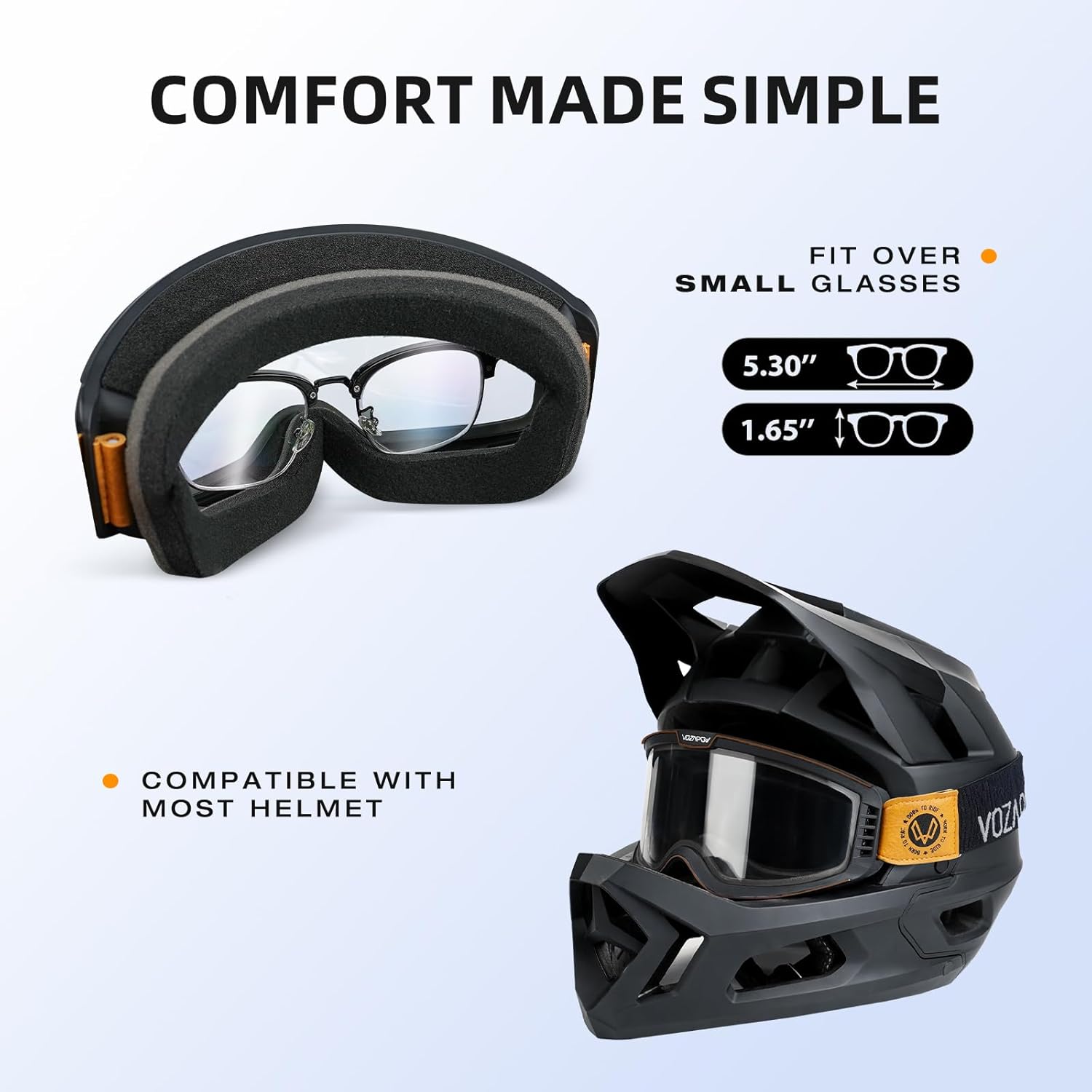 Photochromic Motorcycle Goggles Anti Fog, OTG Dirt Bike Motocross Goggles UV Protection for Men Women MX Accessories - Image 6