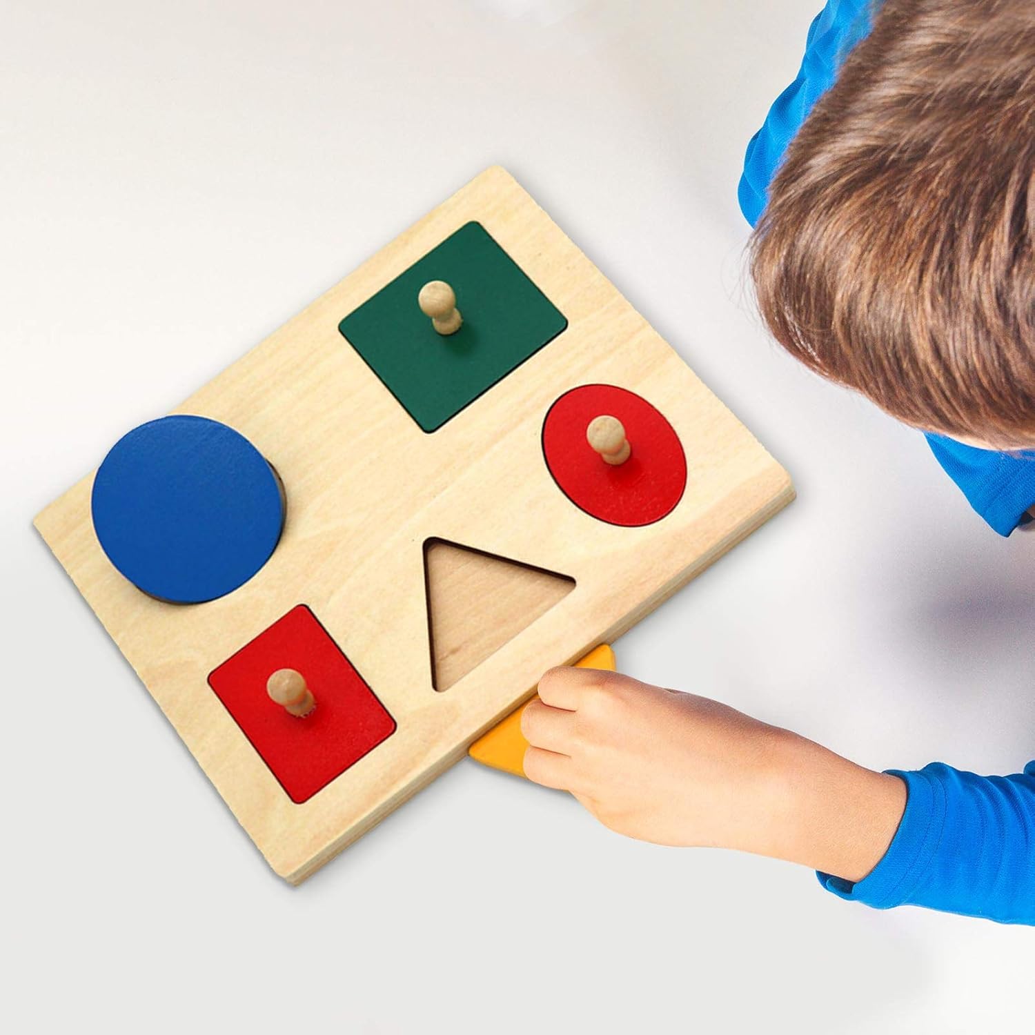 Elibeauty Baby Shape Puzzle Wooden Toys for Toddlers, Wood Peg Boards