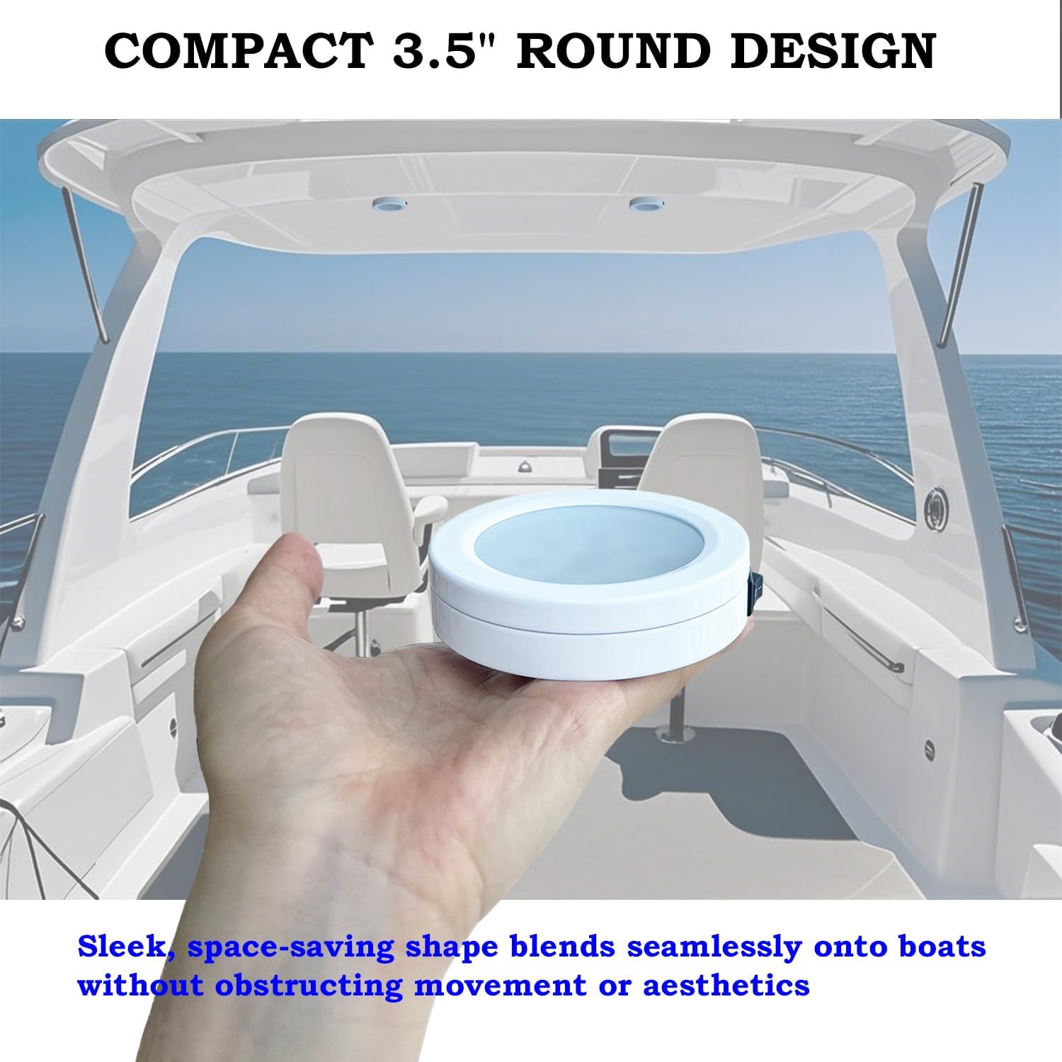 Marine Boat Dome Lights, 3.5 Inch Waterproof LED Boat Cabin Light with Toggle Switch, LED Marine Interior Lamp with Durable Aluminum Surface Mount 12V