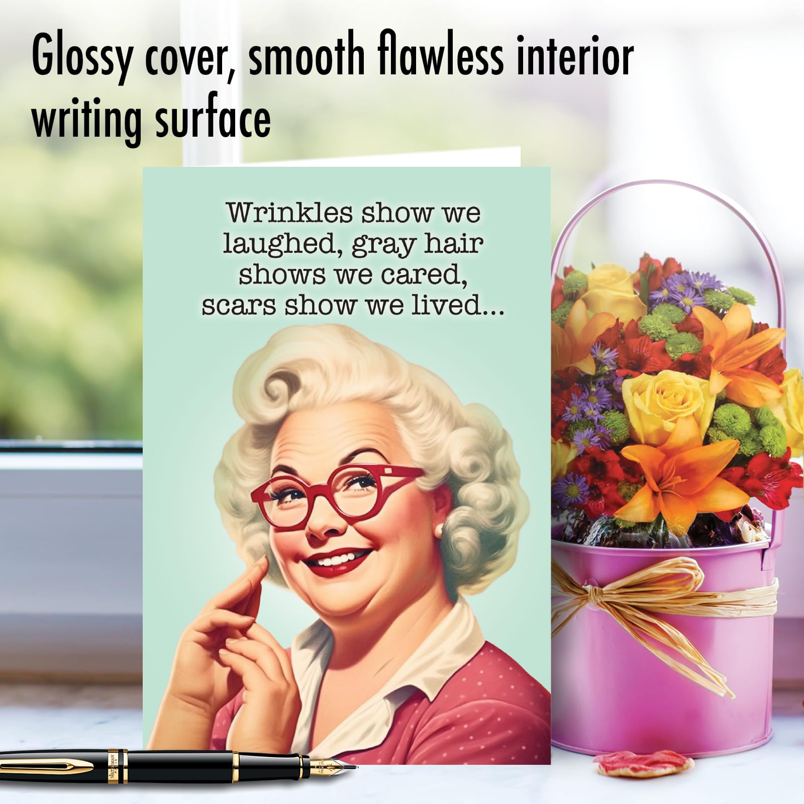 Funny Granny Birthday Card - Party Hard Old Lady Humor Greeting Card,  Quirky Elderly Birthday Card For, image size:1600x1600