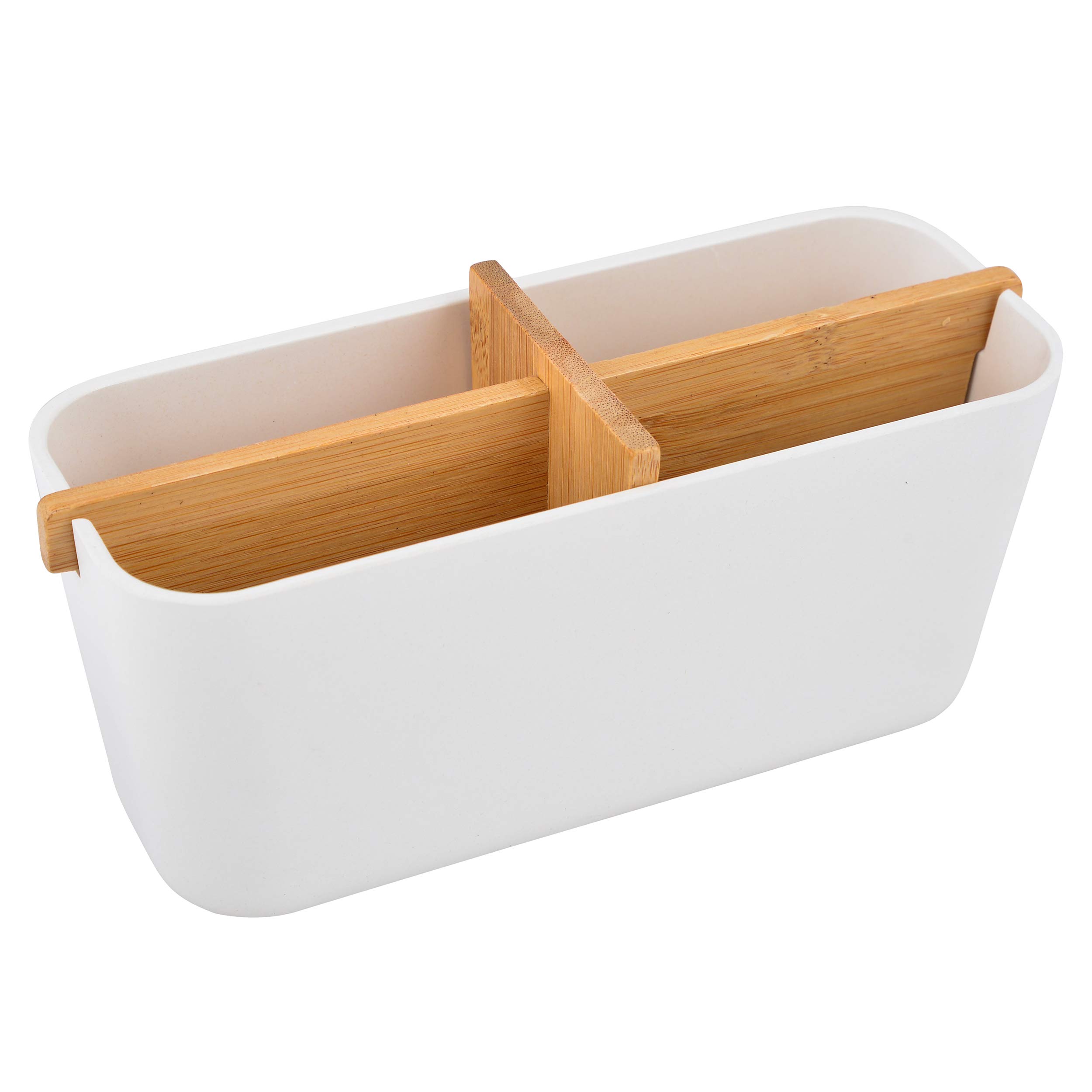 Eco Friendly Home Organizer - Accentuate Your Home with Sustainable and Natural Decor | Perfect for Makeup, Brushes and Bathroom Accessories | Made Entirely of Bamboo and Corn Fiber