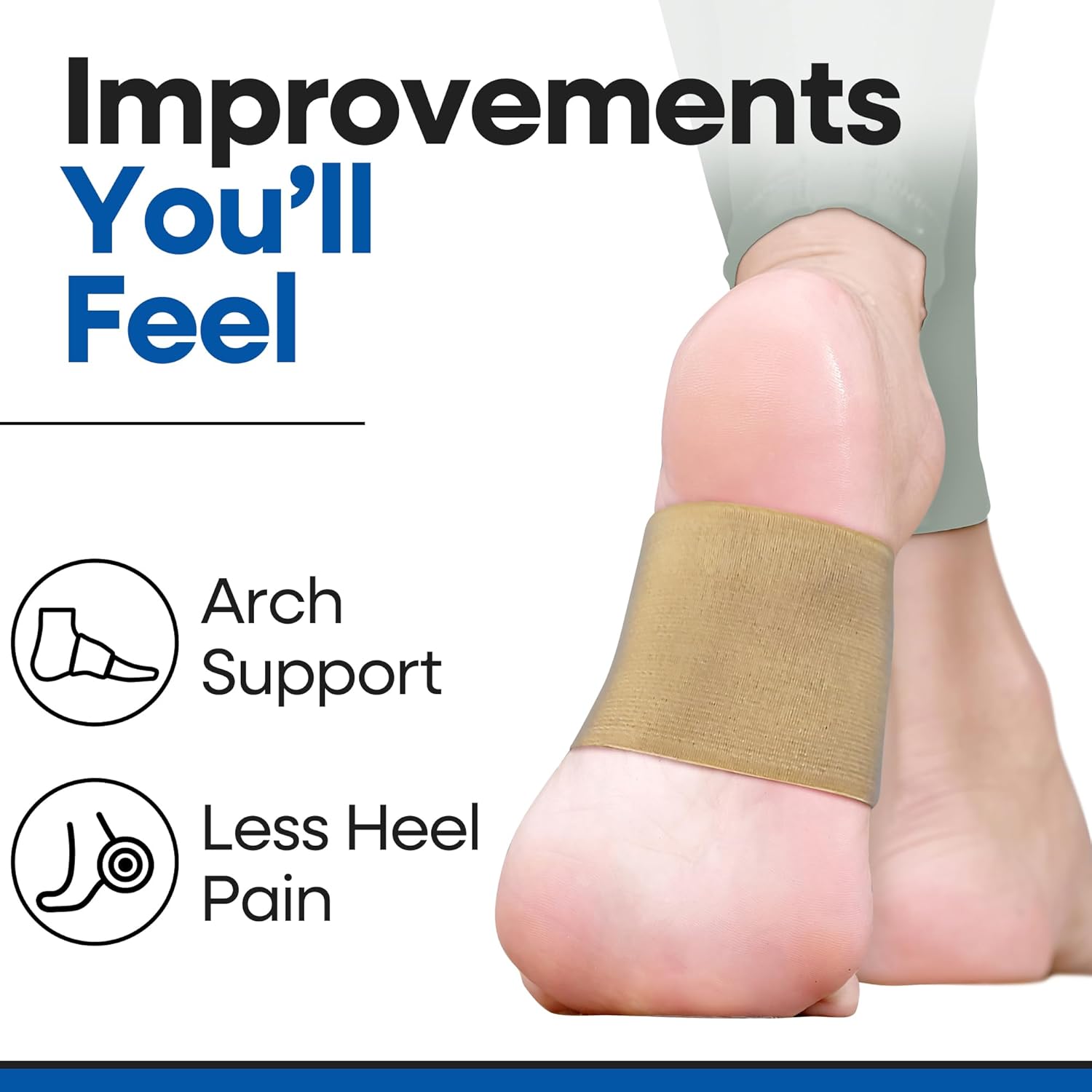 Arch Supports for Plantar Fasciitis Relief | Compression Sleeve Foot Brace For Heel Pain, Bone Spurs, Flat Feet, High Arches | Copper Infused Arch Support Bands for Women & Men Over Socks Fit Most - Image 4