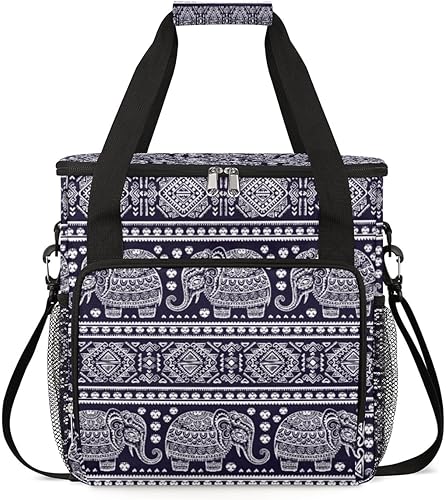 Bolsa de transporte para cafetera de elefante vintage para Keurig K-Mini o K-Mini Plus K-Cup Pods almacenamiento portátil cafetera bolsa de viaje