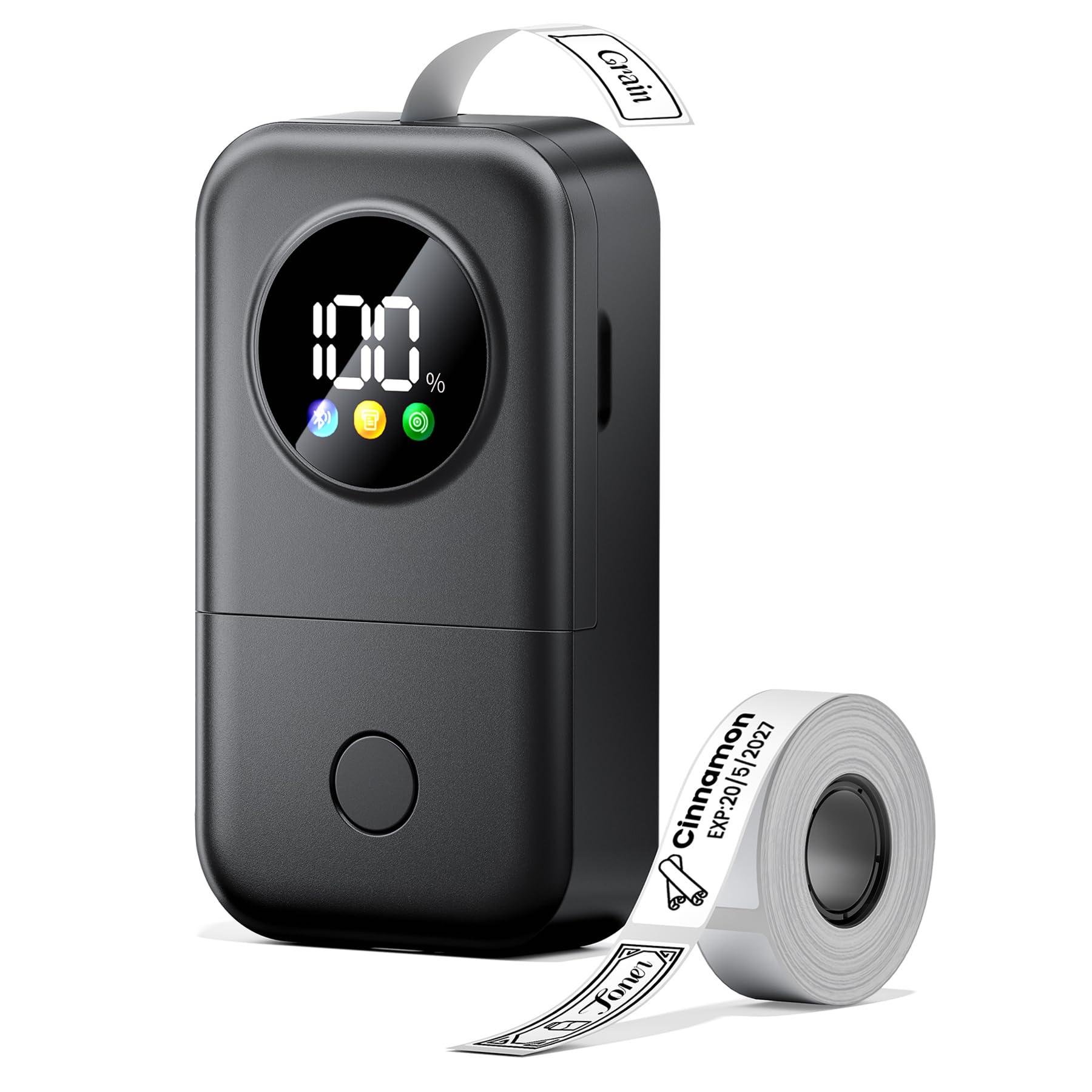 Phomemo D30D Etiquetadora, Impresora de Etiquetas Térmica Bluetooth, Negro | Bluetooth con Schermo LED, Portátil per Etichette con 1 etiqueta, para el hogar, cocina, escuela, oficina y negocio