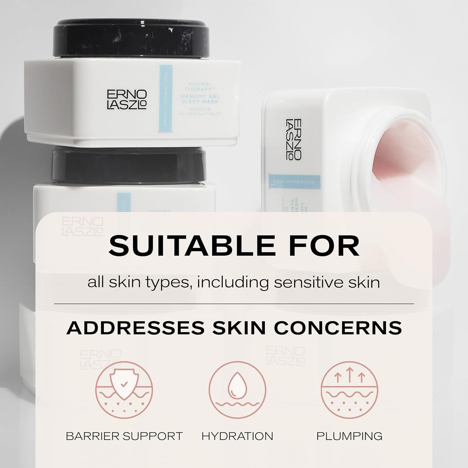 Erno Laszlo Hydra-Therapy Memory Gel Sleep Mask, Overnight Hydration, Leave-on Face Mask with Antioxidants and Vitamin E for Smooth and Elastic Skin During Sleep, 1.35 Fl Oz