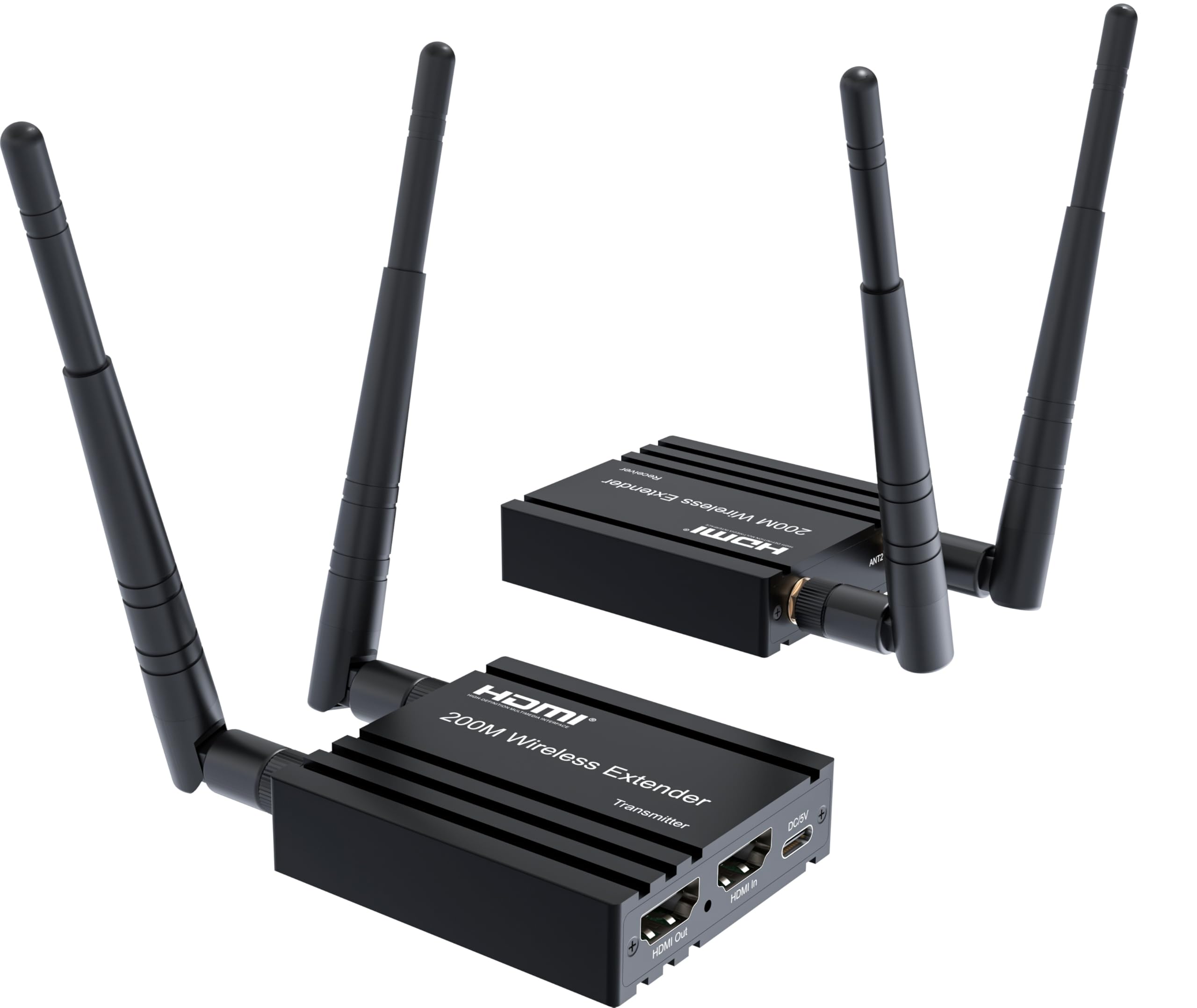PremiumCord HDMI Extender Wireless Fino a 200 m, Full HD 1080p, HDMI 1.3, HDCP 1.3, Custodia In Metallo