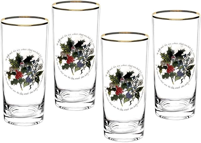 Portmeirion Home & Gifts HV5404-XP Hiball Glass S/4, Multi-Colour, 7.3 x 7.3 x 16 cm