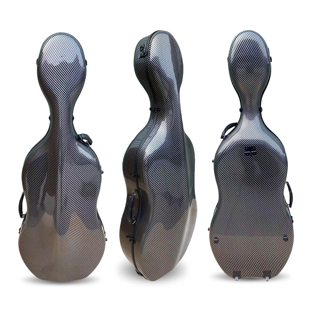 Custodia Rigida Per Archetto Da Contrabbasso E Violoncello – 4/4, Interno In Velluto, Antiurto, Leggera E Impermeabile – Con Tracolla E Tasca Accessori