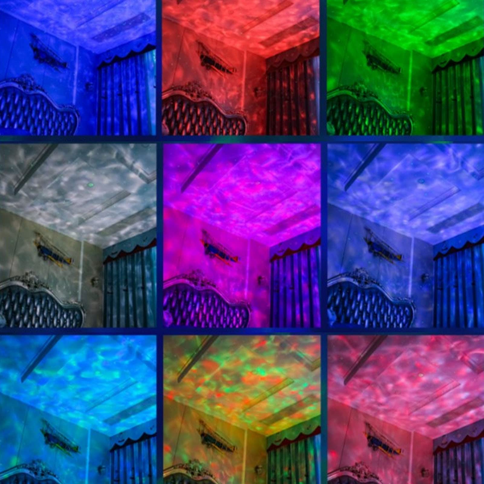 Proyector de estrellas con carga USB, proyector de luz LED con botón táctil, lámpara de luz nocturna con música para habitación de niños