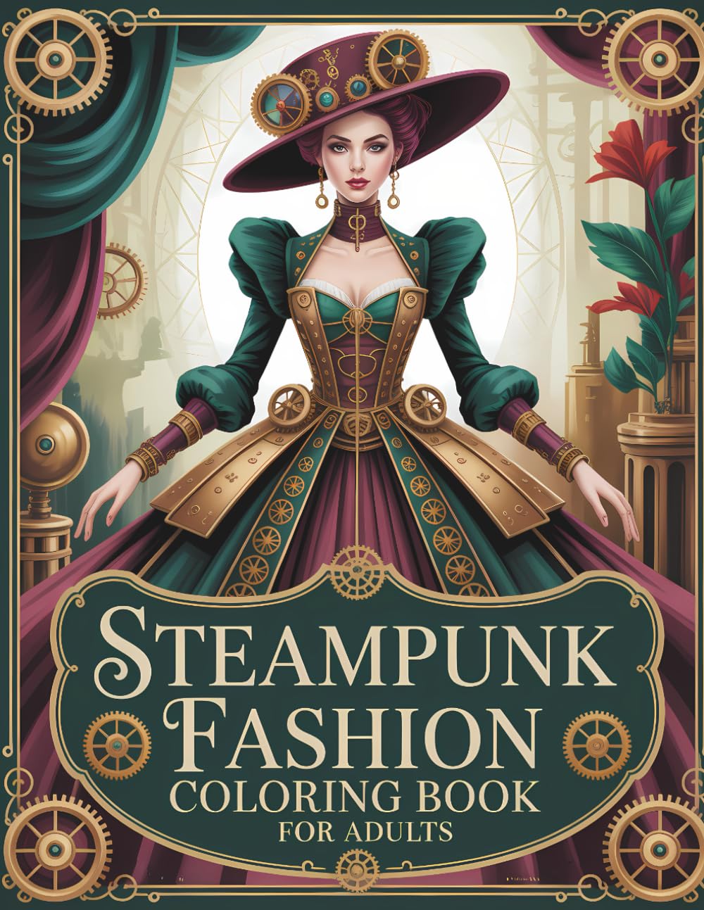 Steampunk Fashion Coloring Book For Adults: Intricate Victorian Clockwork Outfits & Couture Designs (Fashion Through The Decades)