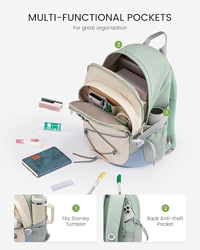 Miniatura 6 de LOVEVOOK Mochila infantil para niñas, bonita mochila escolar con tiras reflectantes, mochila ligera resistente al agua, bolsas de viaje, Mediana,