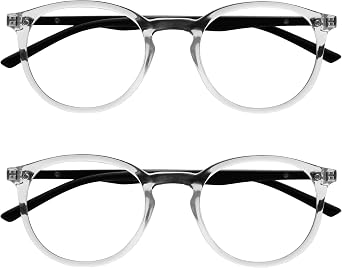 OPULIZE MET Blue Light Blocking Reading Glasses for Women Men, Slim Round Frame with Scratch Resistant and Spring Hinges, Computer Glasses with Anti-Reflective