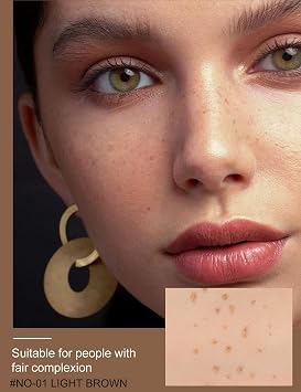Natural Freckle Pen, Faux Freckles Makeup Lifelike Pen Magic Color, Waterproof Long Lasting Soft Dot Spot for Effortless Sunkissed Makeup, 01#, Light Brown