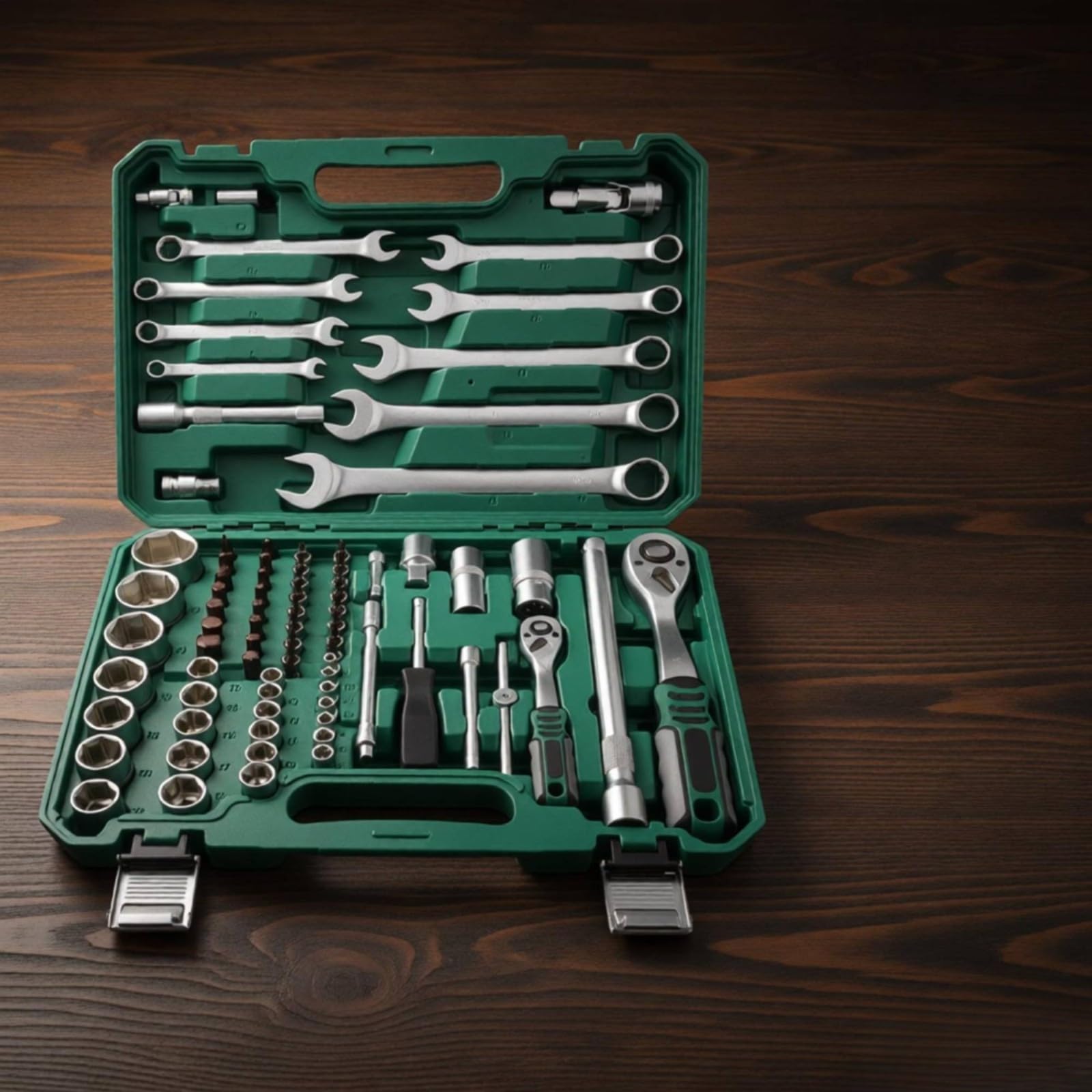 82 Pezzi Kit di Attrezzi per Auto con Custodia Completo Set di Bussole Metriche Universale Set Bussole con Cricchetto per Riparazioni Domestiche