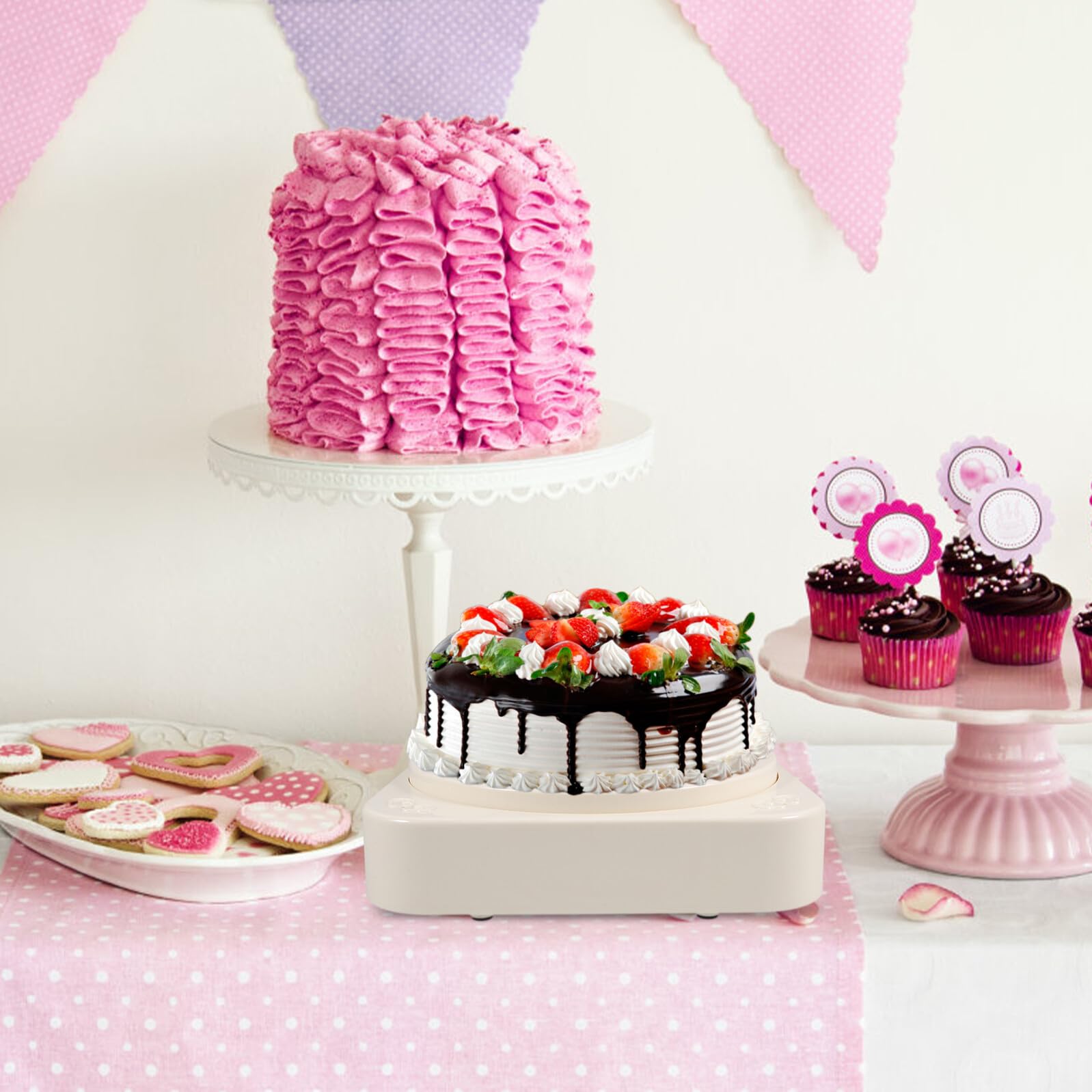 Drehbarer Dessertständer Aus Abs Mit Musikfunktion Für Kuchen Und Cupcakes Automatischer Tortenteller Für Geburtstage Und Partys Eleganter Tortenpräsentationsständer