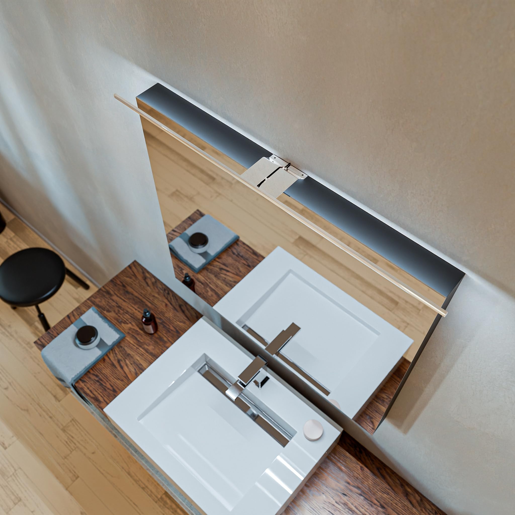 kalb Eloria LED Spiegelschrankleuchte mit 230V Energiebox, 12V DC, Neutralweiß, Spiegelschrank Beleuchtung LED, Aufbauleuchte für Badezimmerschrank, Licht für Spiegelschrank